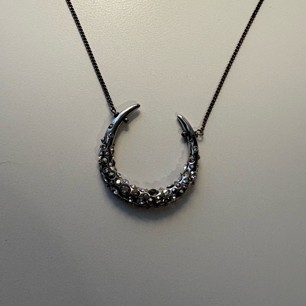 Alexis Bittar Crystal Encrusted Horseshoe Pendant Necklace - Picture 6 of 12